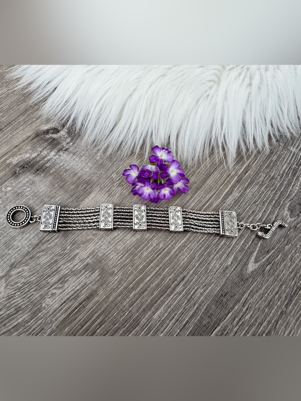 💕 BRIGHTON Silver Multi-Strand Scrolled Bracelet - Picture 4 of 4